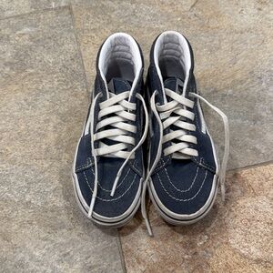 Navy Blue Lace-Up Sneakers